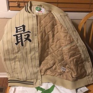 pinstripe varsity jacket